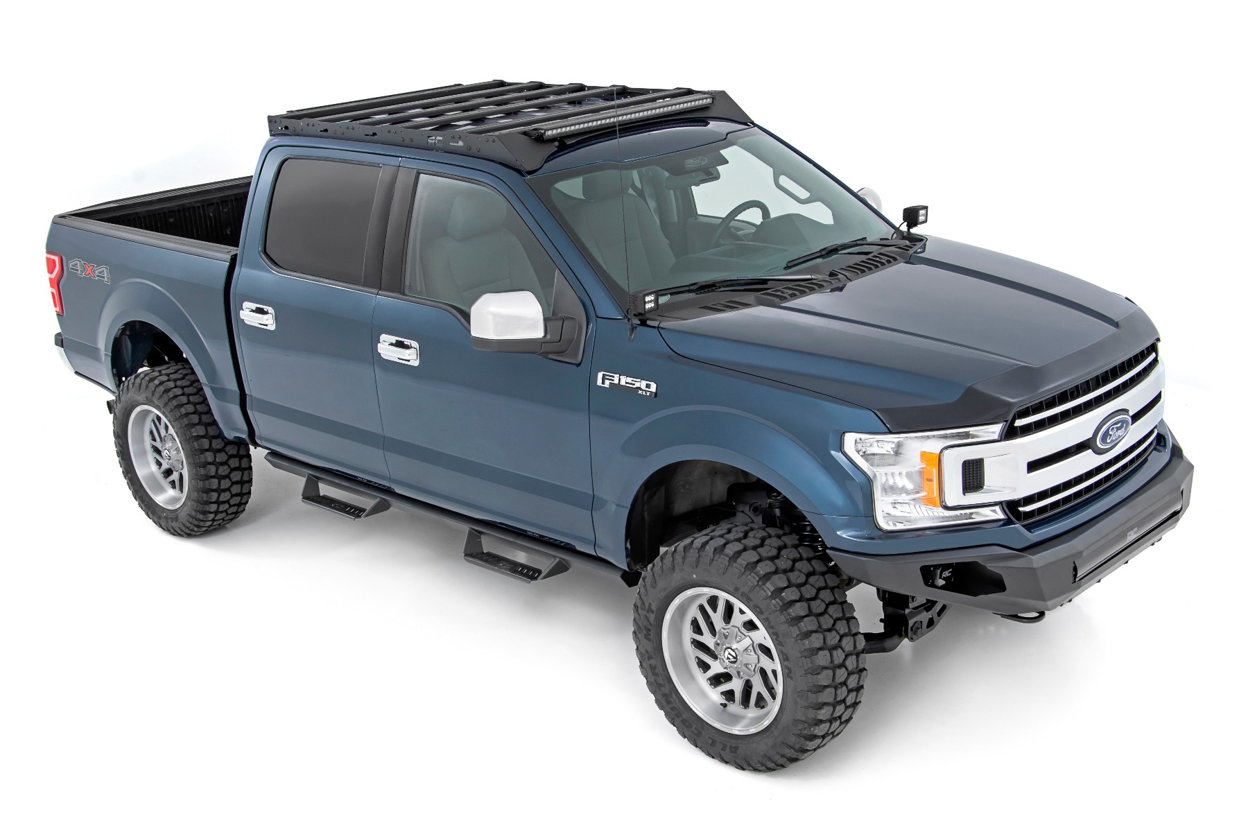 Grid Rack F150 Ford Roof Rack System w/Front and Rear Facing LEDs and 40 Inch Single ...