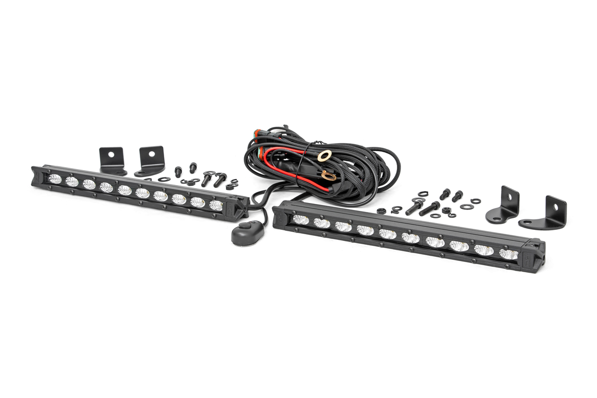 10-Inch Slimline Cree LED Light Bars Pair Black Series Rough Country ...