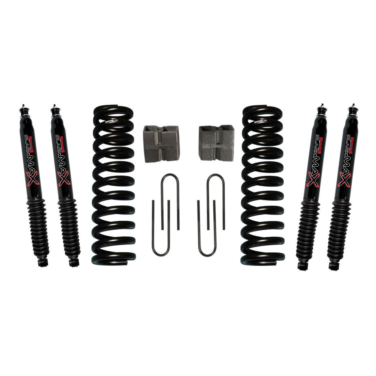 Suspension Lift Kit w/Shock Black MAX Shocks 6 Inch Lift Incl. Front ...