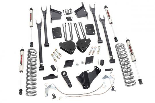 Square Body Overload Spring 6 Inch Suspension Lift Kit Rear Overload Springs 4-Link w/V2 Shocks 15 ...