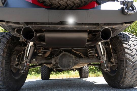 Black Jeep JK Exhaust Kit with black tips